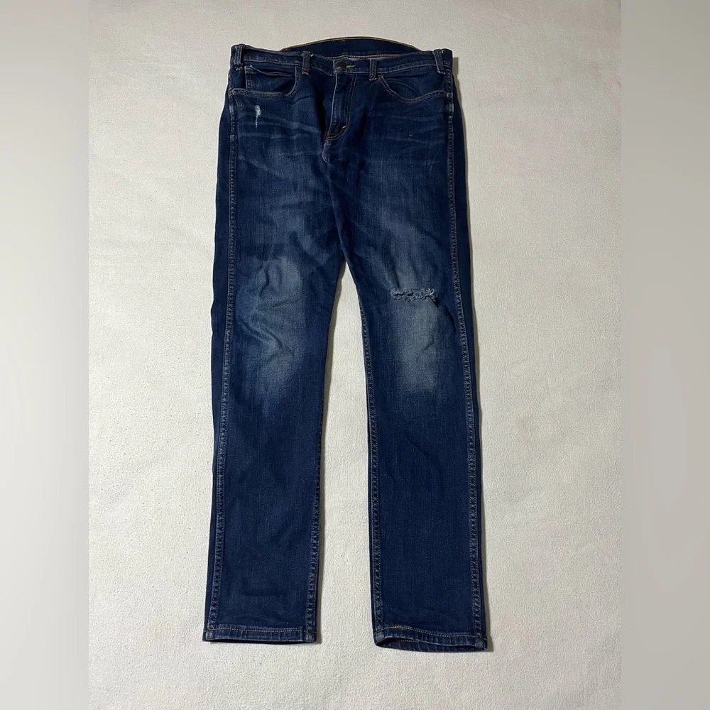 Levis 512 Mens 34x32 Actual 34x31‎ Blue Slim Fit Tapered Leg Orange Tab